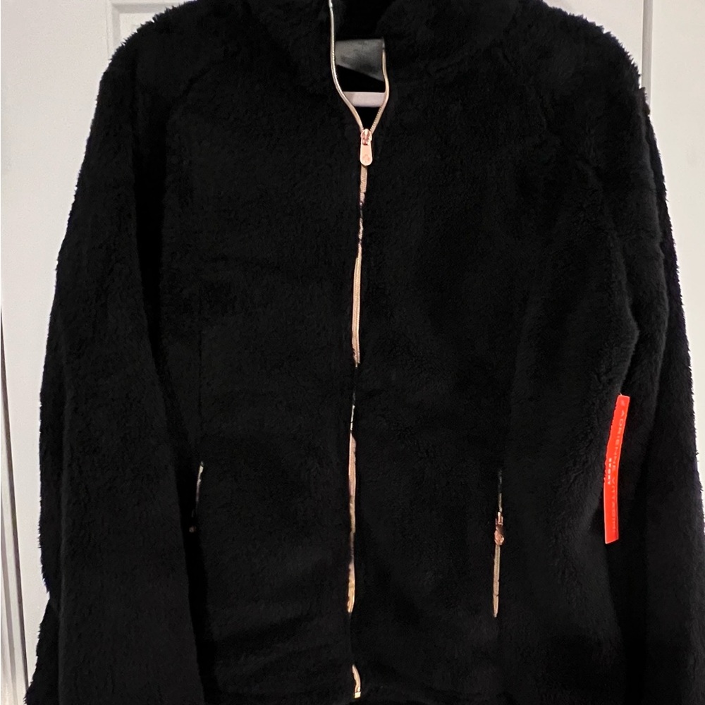 Adrienne Vittadini Black Teddy Jacket